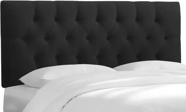 Tufted Velvet Black Queen Upholstered, Gray Tufted Velvet Headboard Queen Size Bed Frame