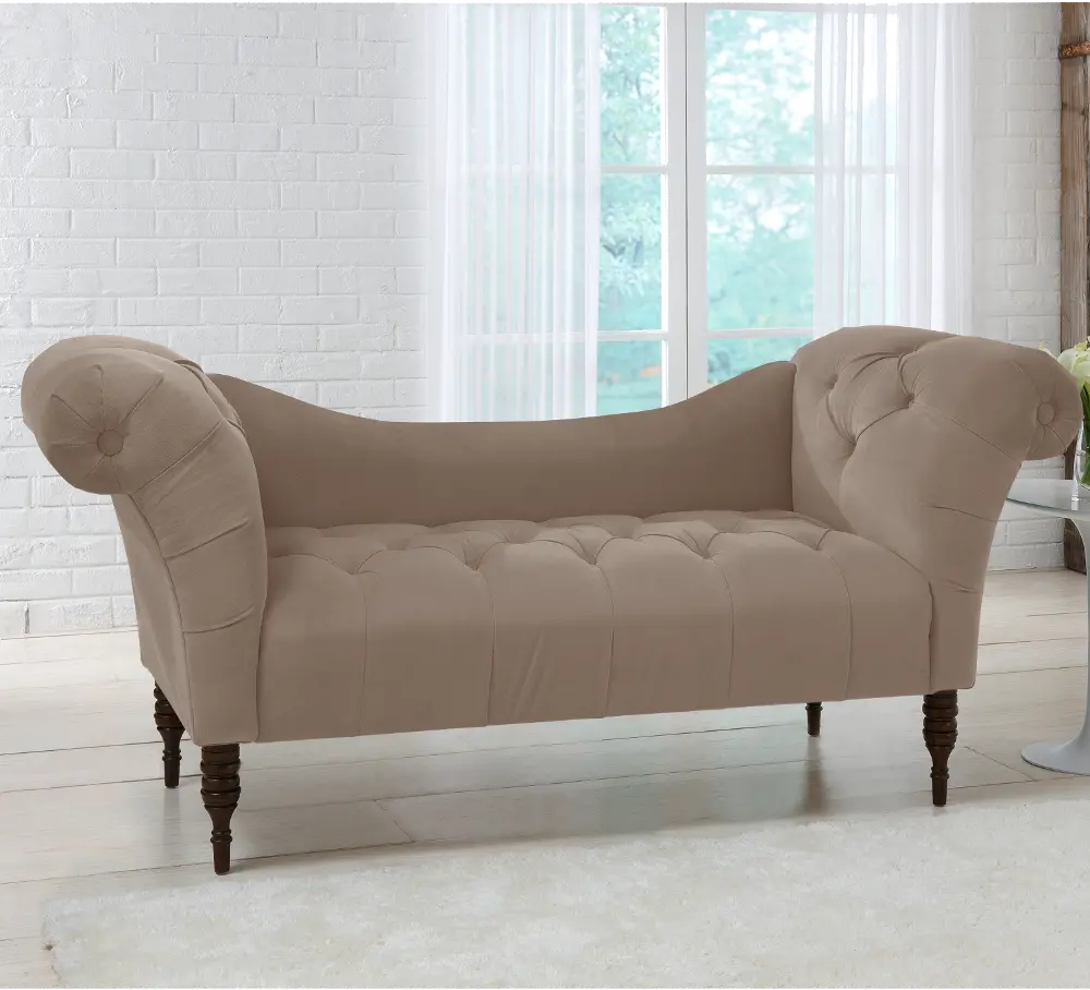 6006VLVCC Edith Cocoa Brown Velvet Tufted Lounge Chaise - Skyline Furniture-1