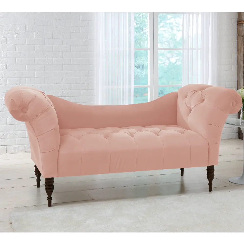 6006VLVTBLSH Edith Blush Pink Velvet Tufted Lounge Chaise - Skyline Furniture-1