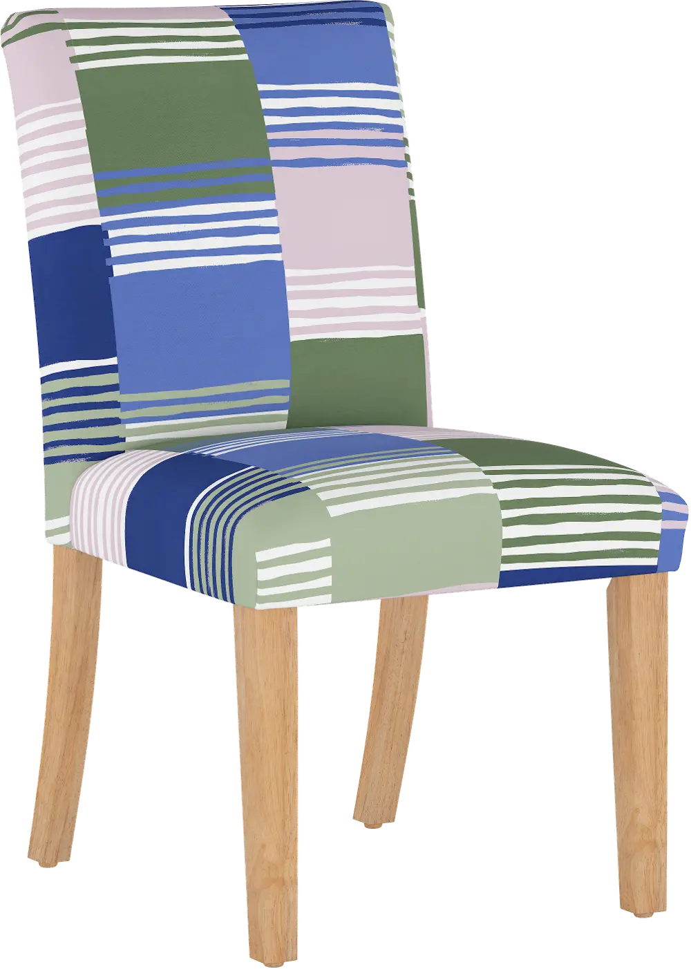 63-6NATSDSTLVN Multi Colored Stripe Upholstered Dining Room Chair - Jennifer-1