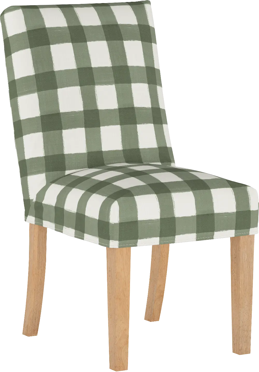 63-6SLNATBFLSQRSG Jennifer Green Plaid Slipcover Upholstered Dining Chair - Skyline Furniture-1