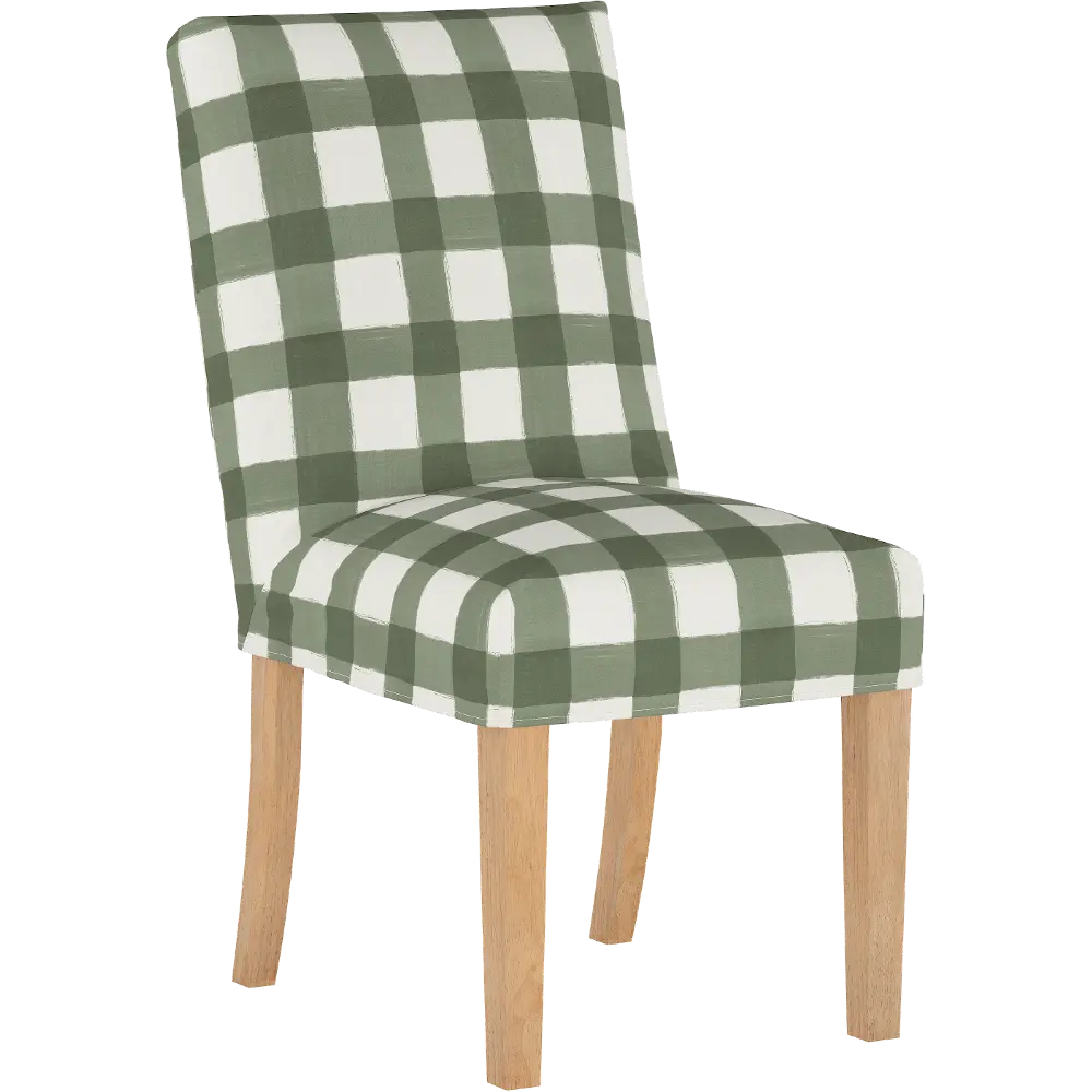 63-6SLNATBFLSQRSG Jennifer Green Plaid Slipcover Upholstered Dining Chair - Skyline Furniture-1