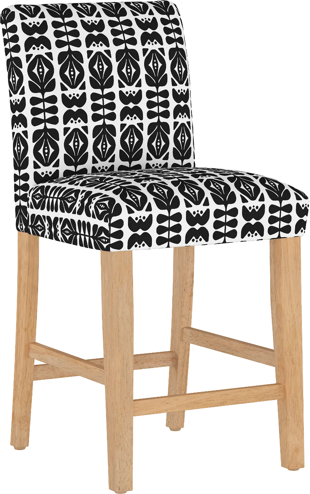 63-7NATOSLBLBLK Jennifer Black Upholstered Counter Height Stool - Skyline Furniture-1