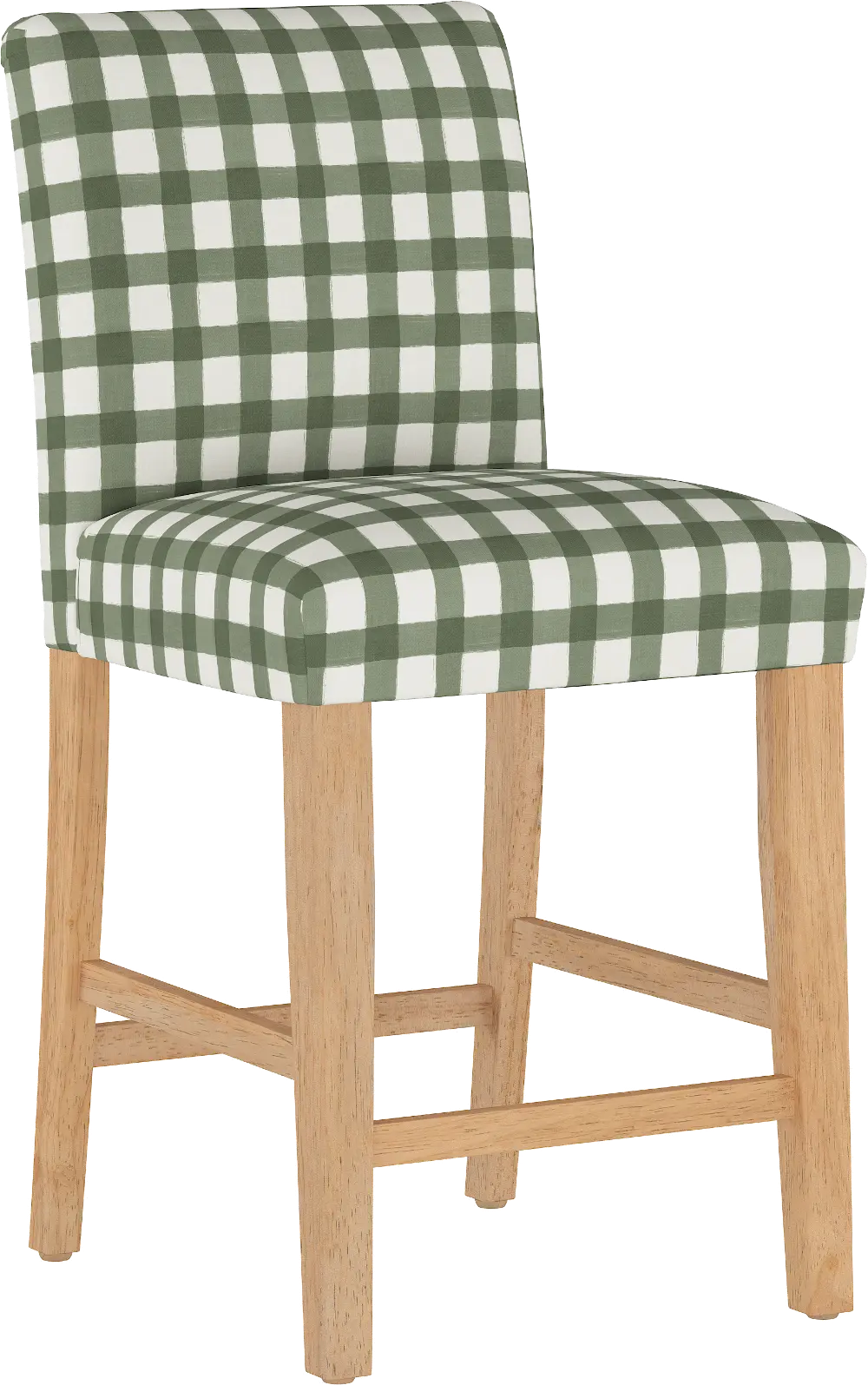 63-7SLNATBFLSQRSG Jennifer Green Plaid Slipcover Upholstered Counter Height Stool - Skyline Furniture-1