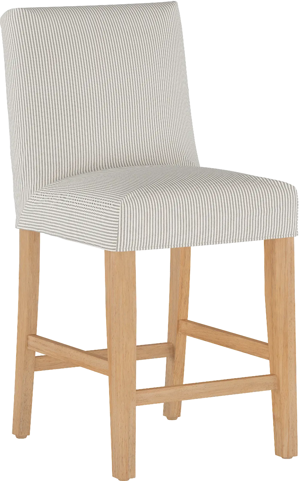 63-7SLNATOXFSTTPE Jennifer Taupe Stripe Slipcover Upholstered Counter Height Stool - Skyline Furniture-1