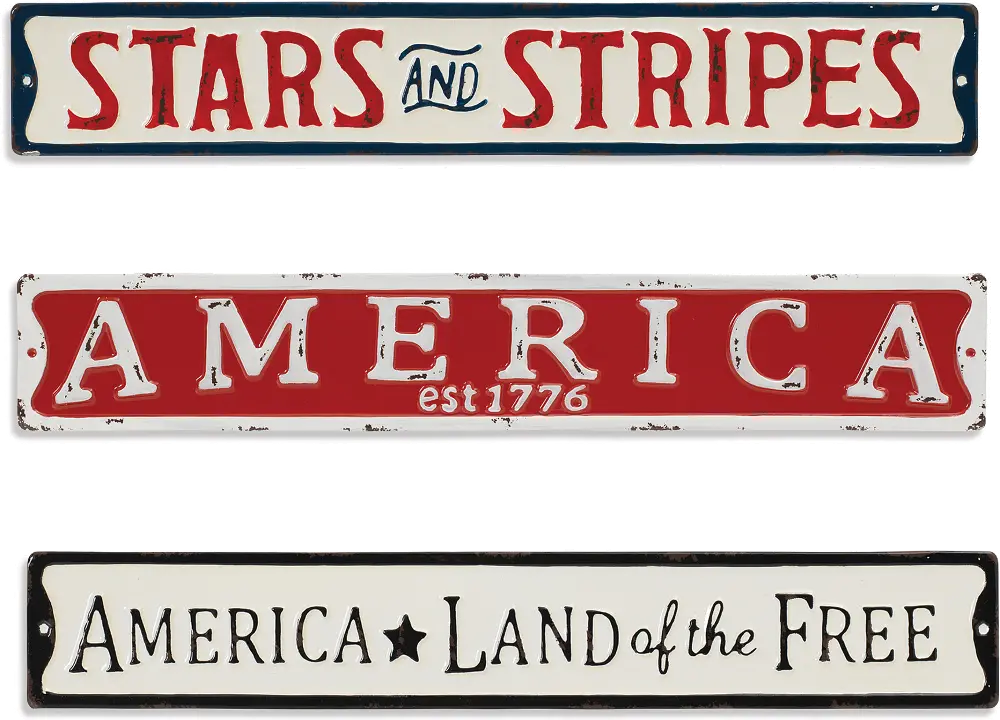 Assorted 22 Inch Metal American Wall Sign-1
