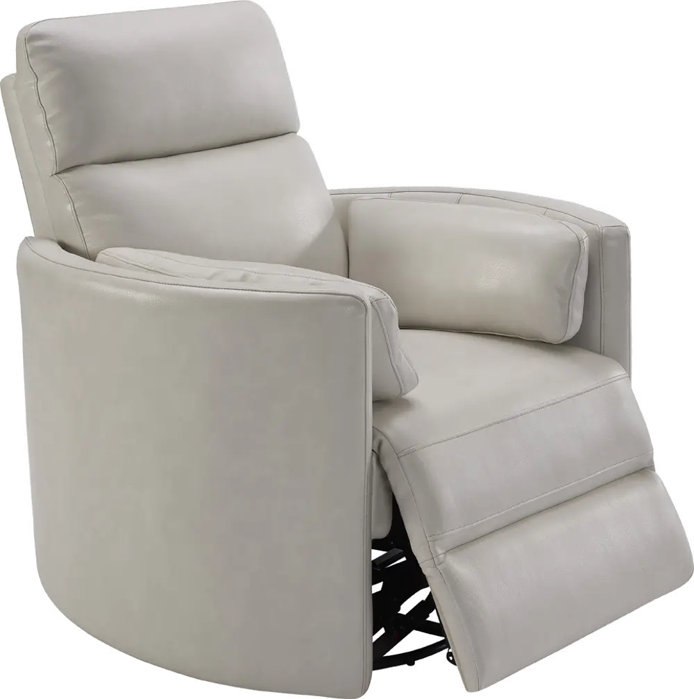 Mads Ivory Leather-Match Power Glider Swivel Recliner-1