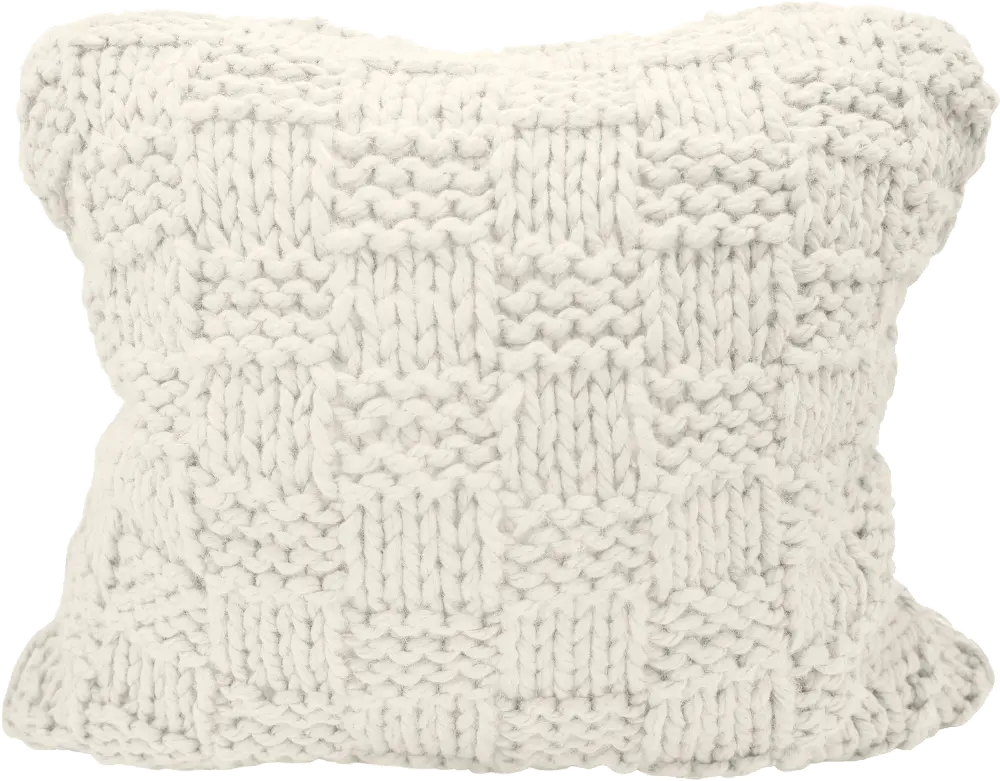 Natural Chess Knit Euro Sham with Down Insert-1