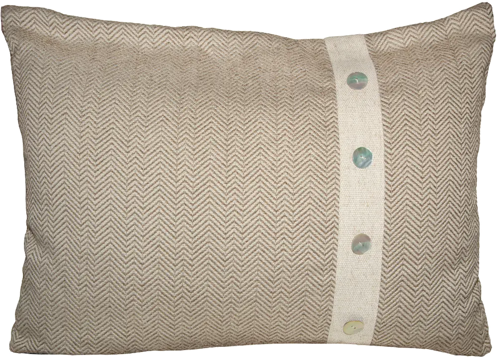 Cream and Taupe Herringbone Standard Size Pillow Shams (Set of 2)-1