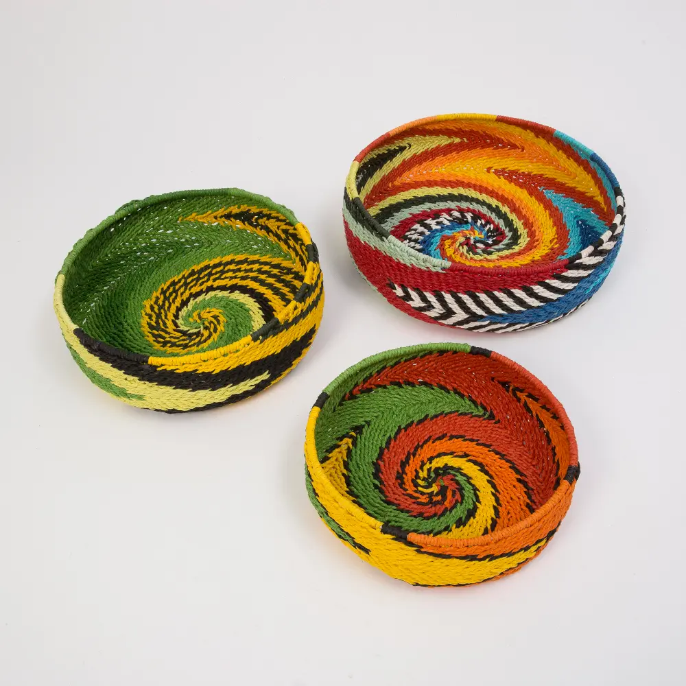 13 Inch Multi Color Hand Woven Bowl-1