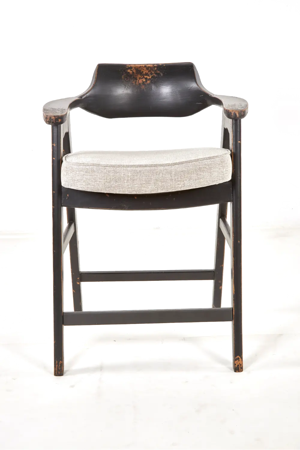 Distressed 24 Inch Black Counter Height Stool - Wagner-1