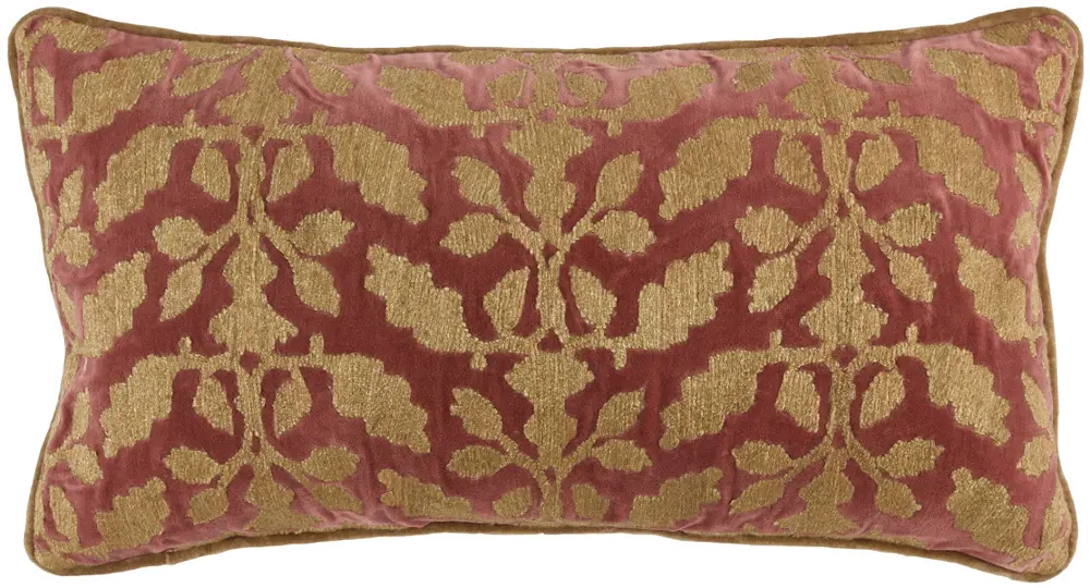Wheat and Reddish Brown Throw Pillow-1