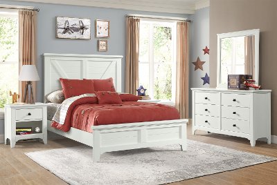 Tahoe White 4 Piece Full Bedroom Set, Rc Willey Twin Bed Set