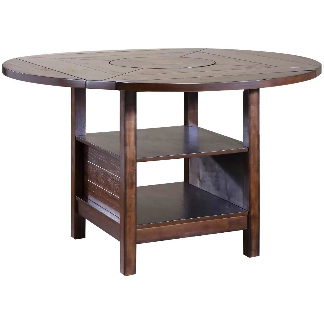 Madison Dark Brown Round Counter Height Dining Room Table-1