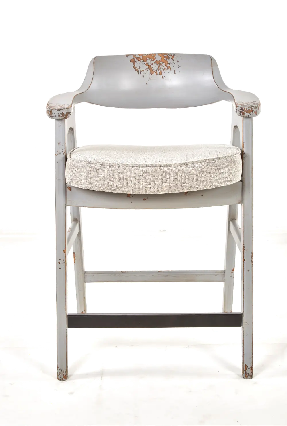 Distressed 24 Inch Gray Counter Height Stool - Wagner-1