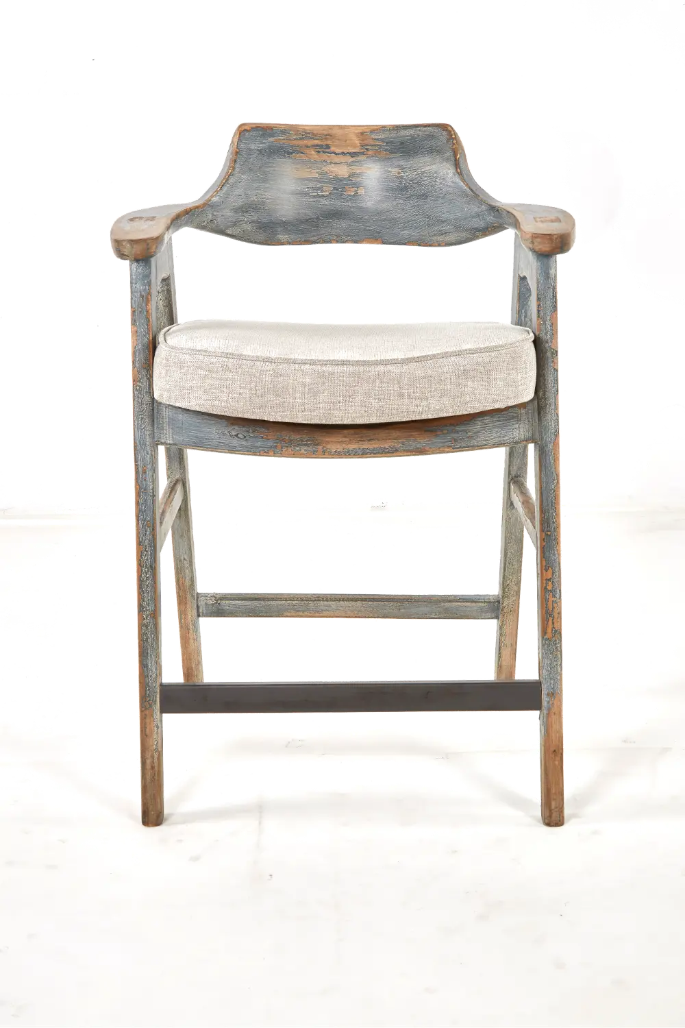 Distressed 24 Inch Blue Counter Height Stool - Wagner-1