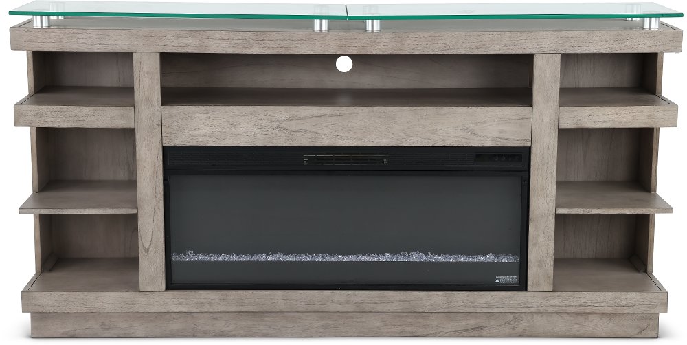 Celino Light Brown Fireplace TV Stand