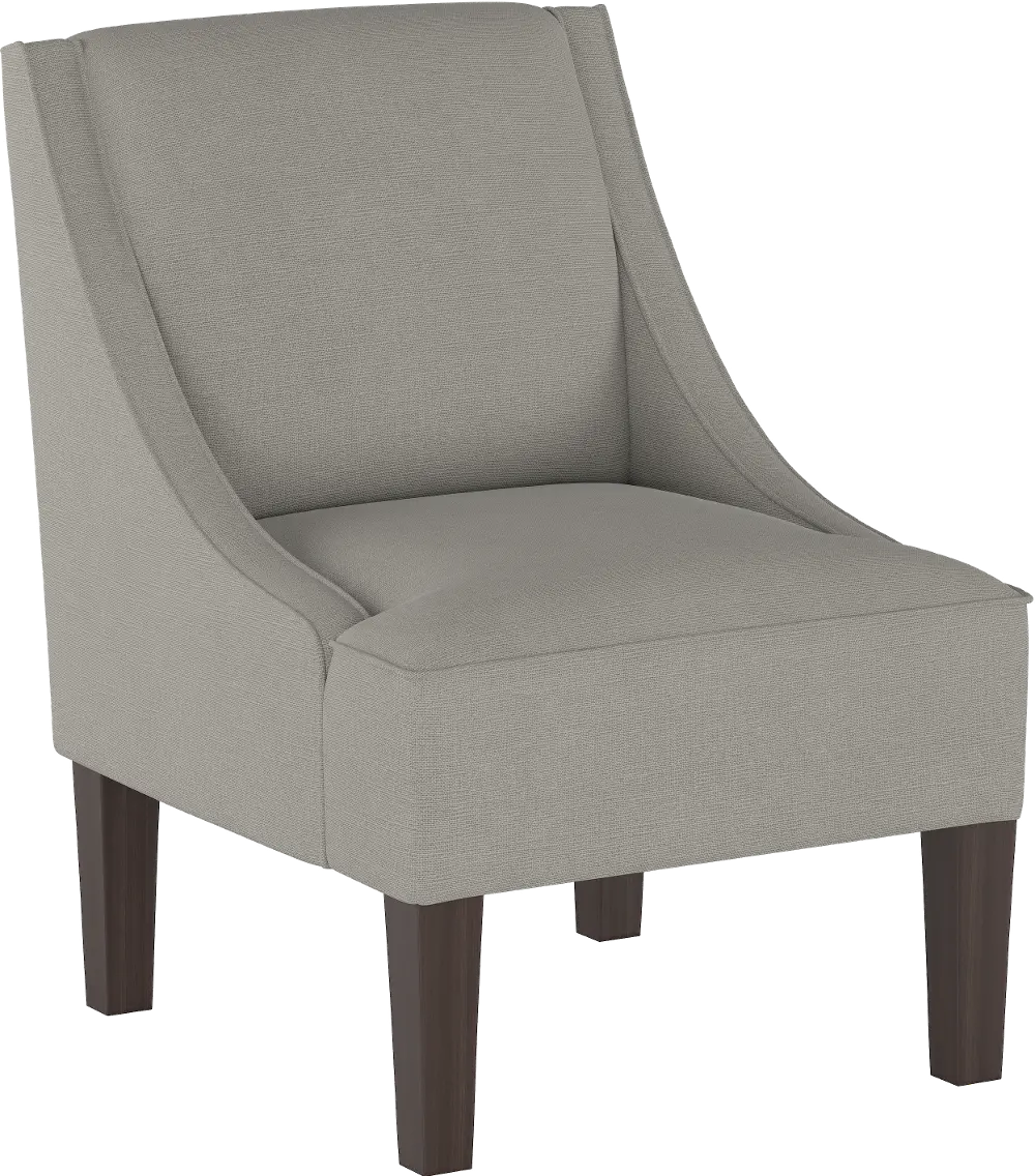 72-1LNNGR Contemporary Linen Gray Swoop Arm Chair-1