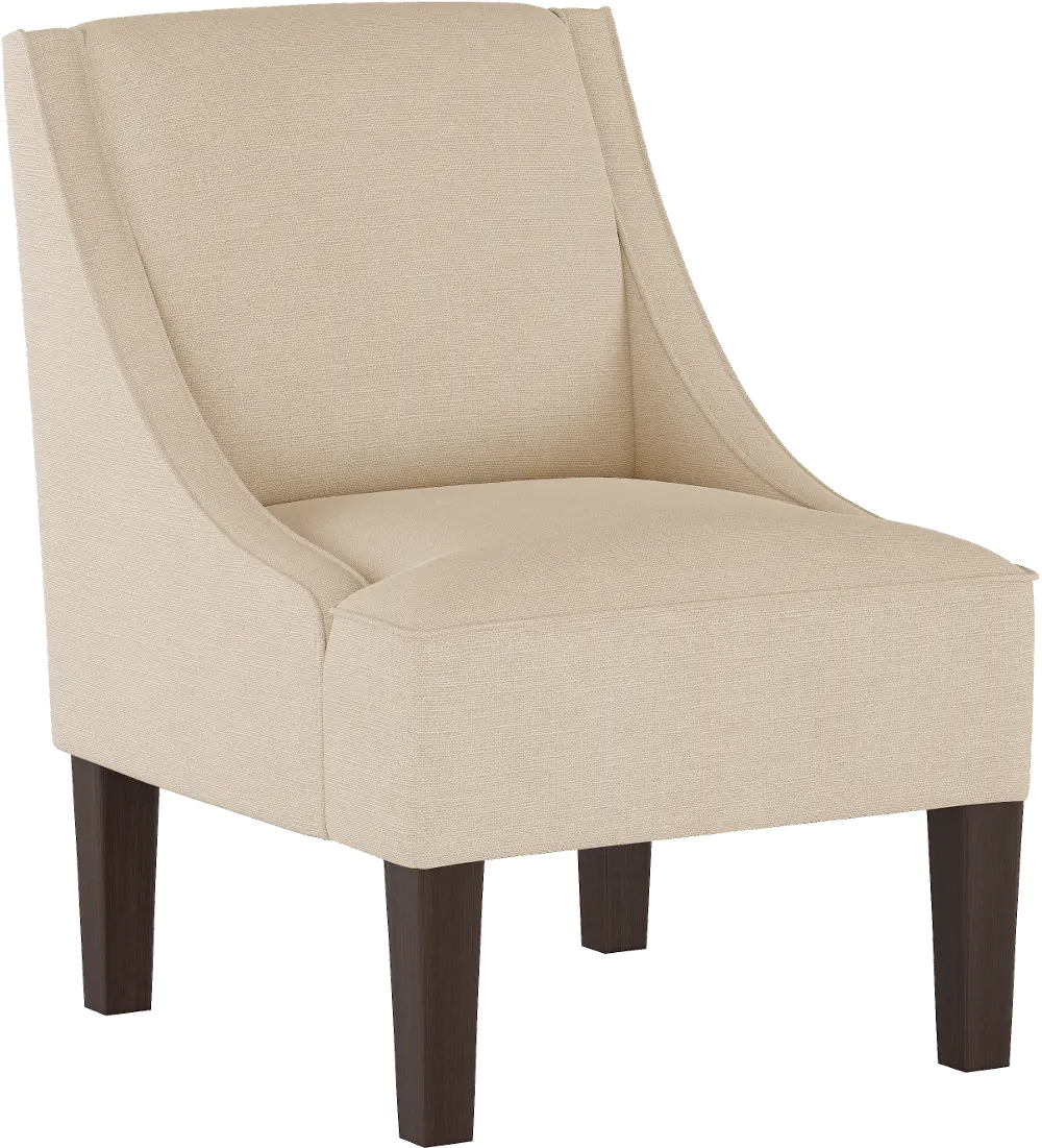 72-1LNNLNN Contemporary Linen Swoop Arm Chair-1