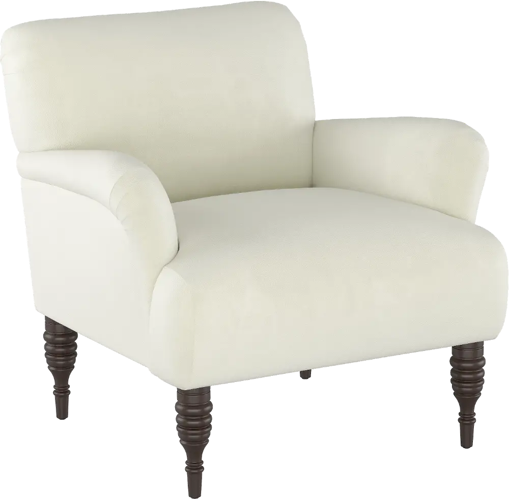 9505RGLANTWHT Contemporary Antique White Upholstered Accent Chair-1