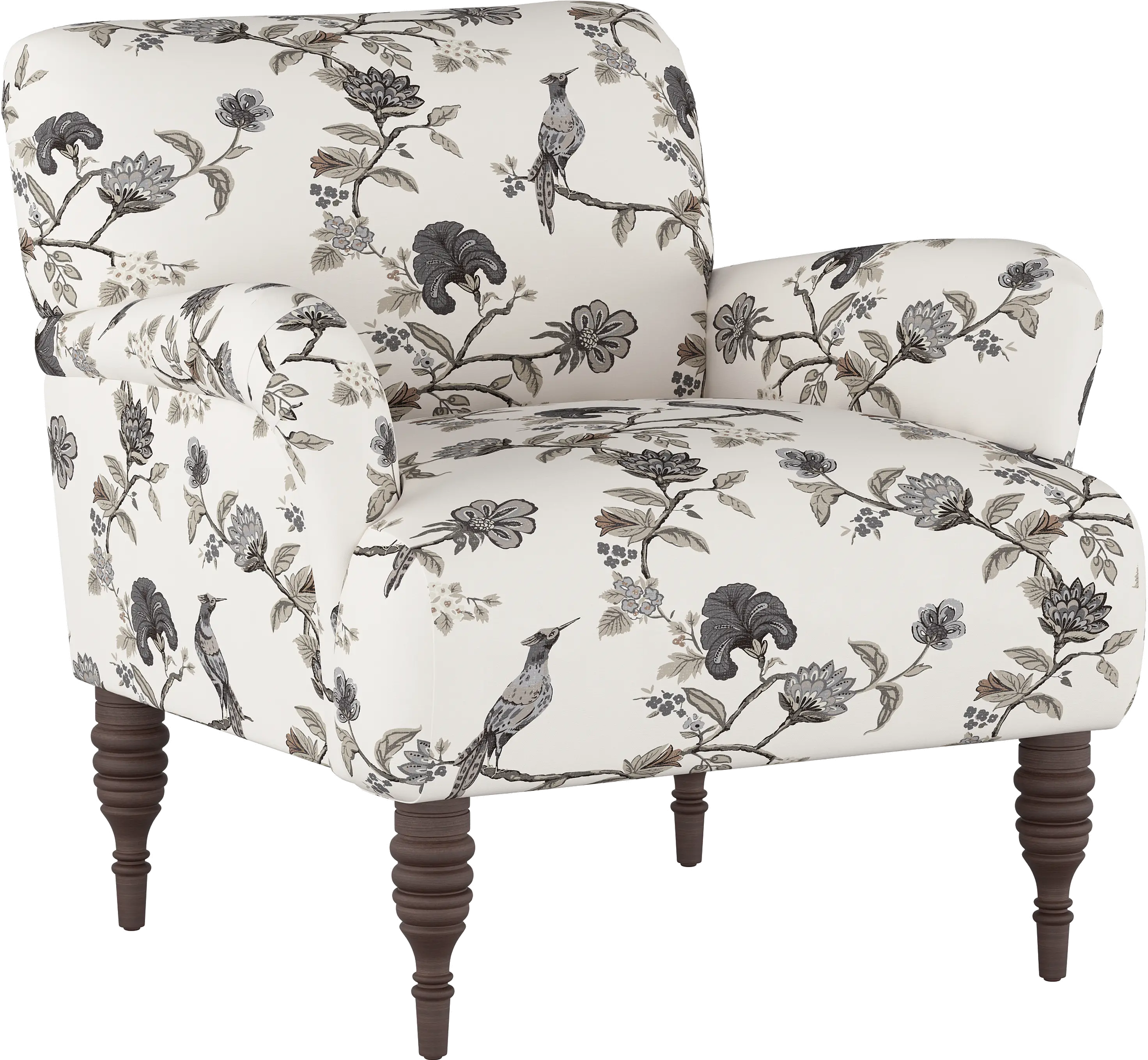 9505SHNINK Cherrie Cream and Gray Floral Accent Chair - Skyli sku 9505SHNINK