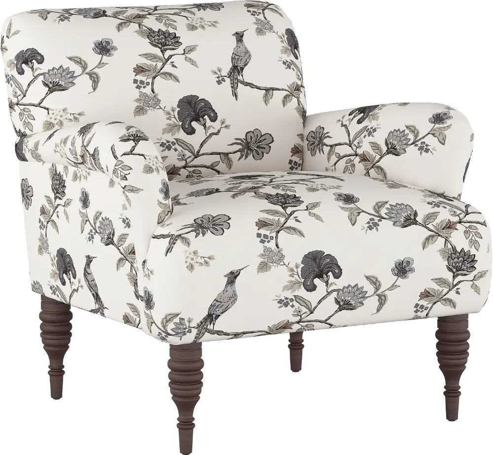 9505SHNINK Cherrie Cream and Gray Floral Accent Chair - Skyline Furniture-1