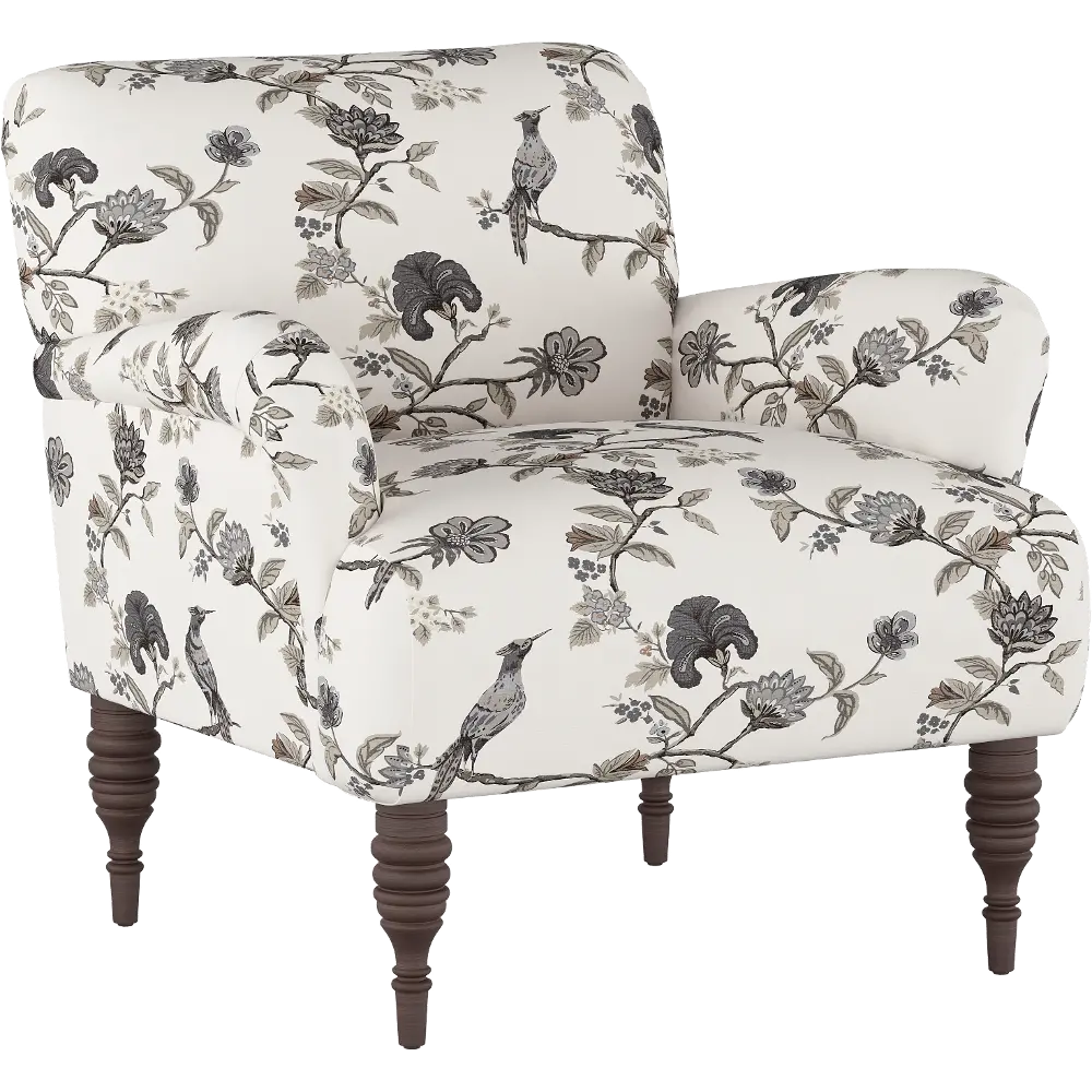 9505SHNINK Cherrie Cream and Gray Floral Accent Chair - Skyline Furniture-1