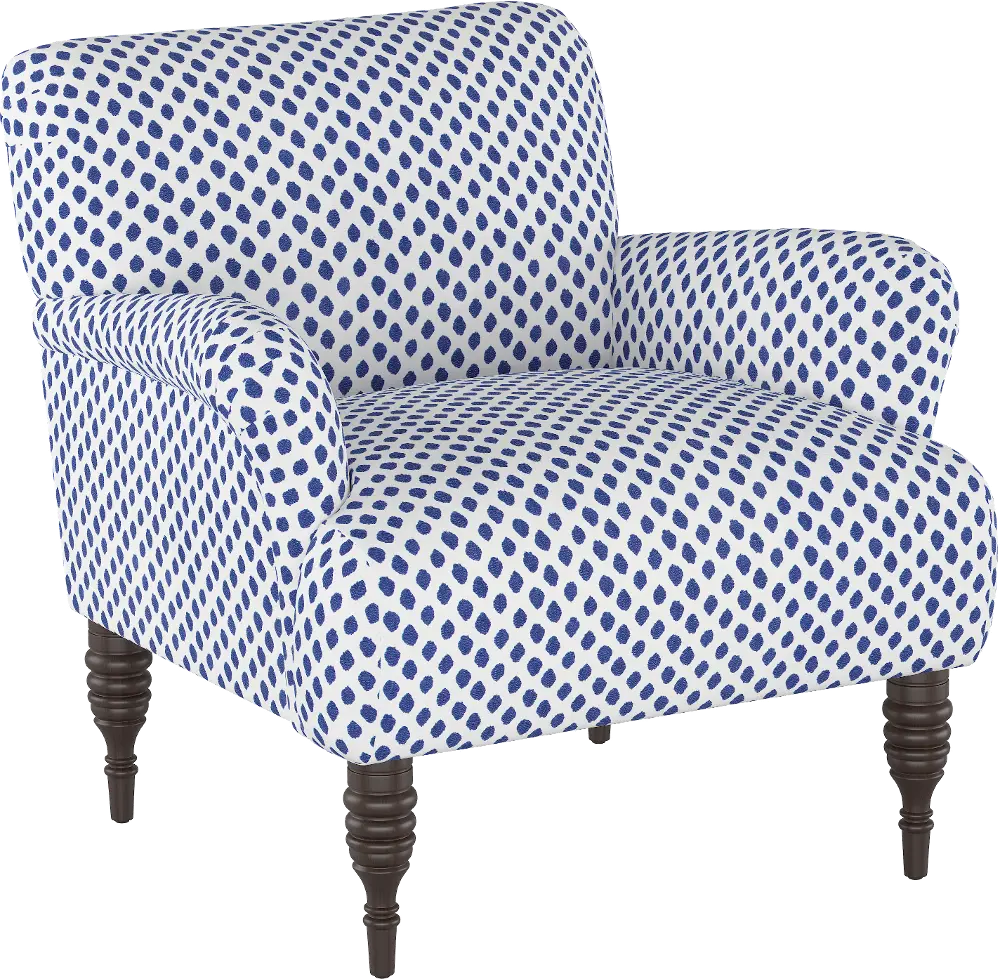9505SHRMDNWHTFLX Cherrie Blue Polka Dot Accent Chair - Skyline Furniture-1