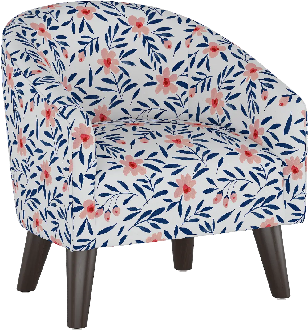 47-1KFIFLPRBL Kids Floral Blue and Pink Tub Chair - Skyline Furniture-1