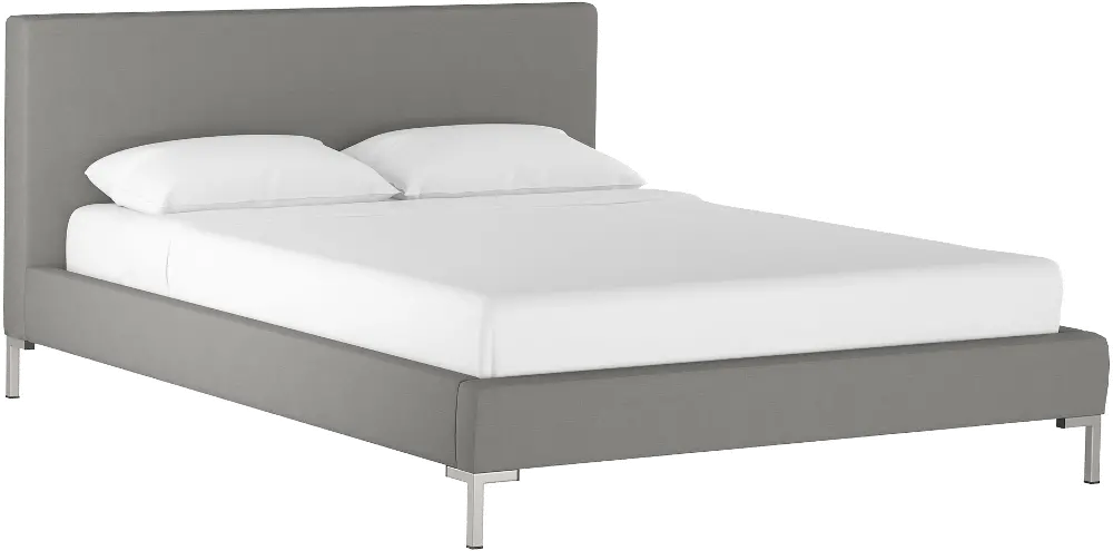 CBD1570YSLNNGR Modern Linen Gray Twin Upholstered Platform Bed-1