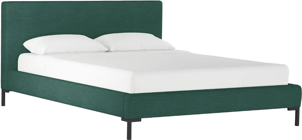 CBD1571YBKLNNCNFGRN Modern Linen Green Full Upholstered Platform Bed-1