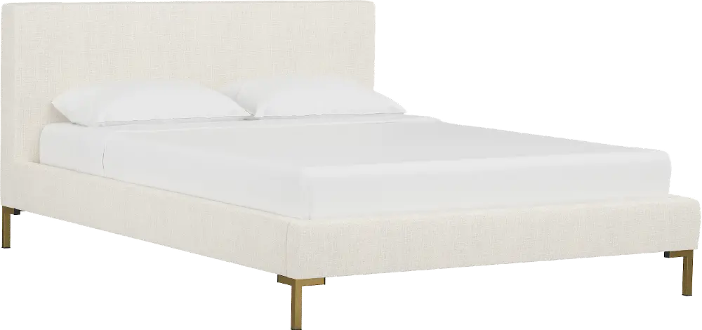 CBD1572YBLNNTLC Modern Linen Talc Queen Upholstered Platform Bed-1