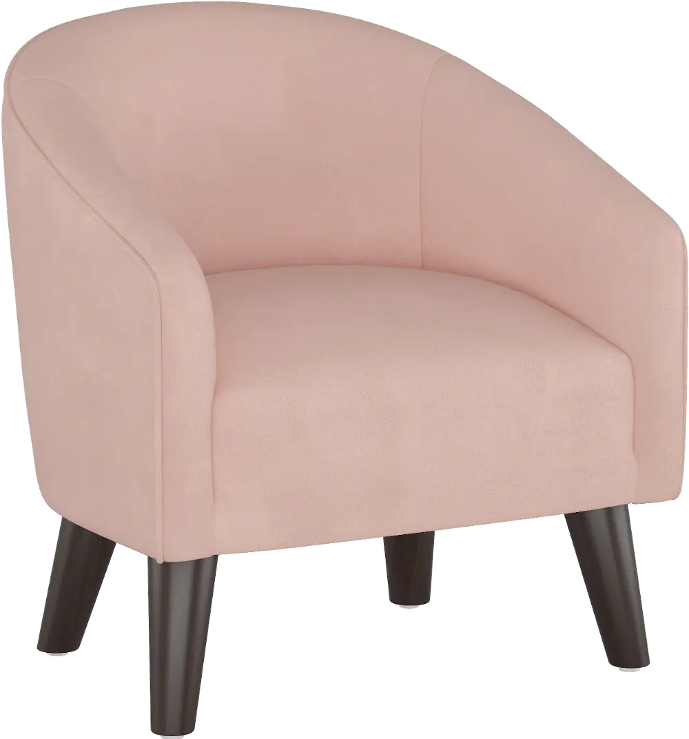 47-1KVLVTBLSH Kids Velvet Blush Pink Tub Chair-1