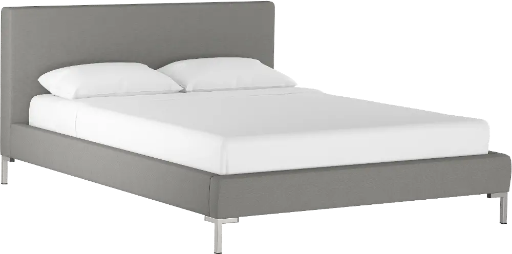 CBD1572TSLNNGR Modern Linen Gray Queen Upholstered Platform Bed-1