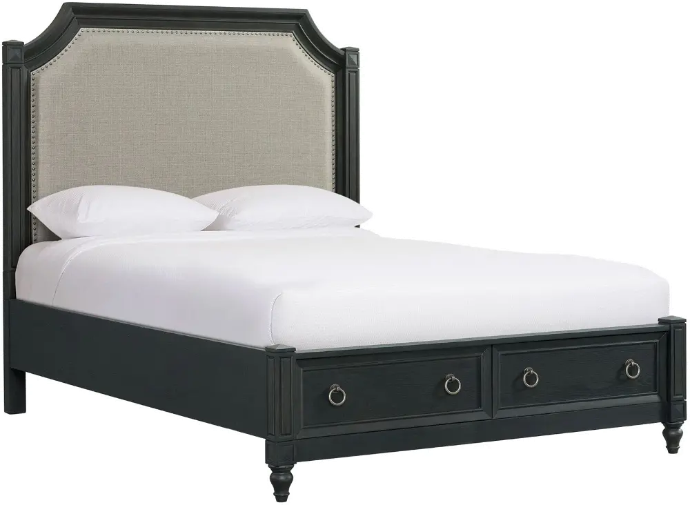 Hillside Black Oak Queen Storage Bed-1