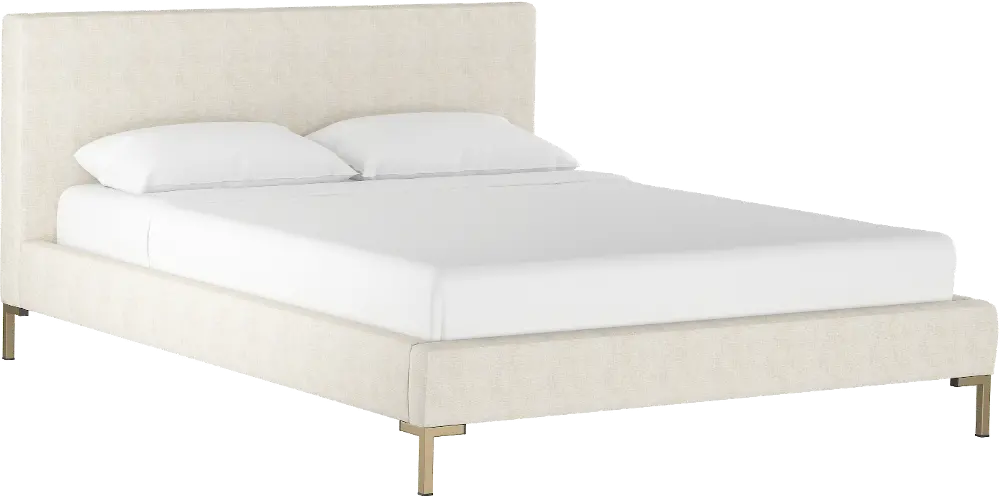 CBD1573YBLNNTLC Modern Linen Talc King Upholstered Platform Bed-1