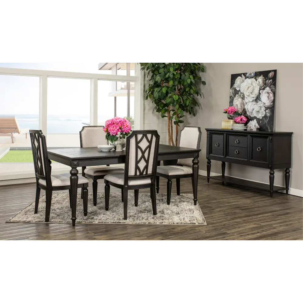 Hillside Black 5 Piece Dining Room Set-1