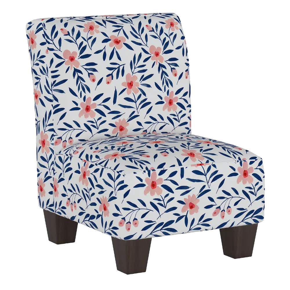 5705KFIFLPRBL Contemporary Floral Kid's Slipper Chair-1