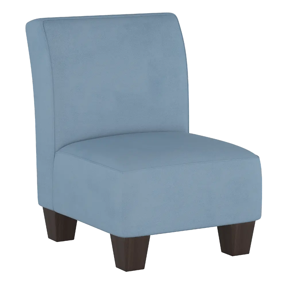 5705KVLVOCN Velvet Ocean Blue Kid's Slipper Chair-1