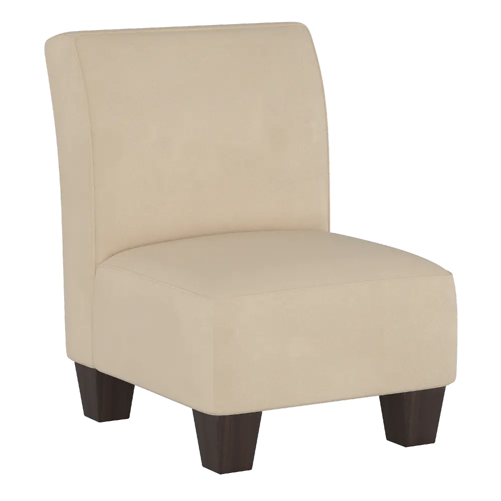 5705KVLVPRL Velvet Pearl Beige Kid's Slipper Chair-1