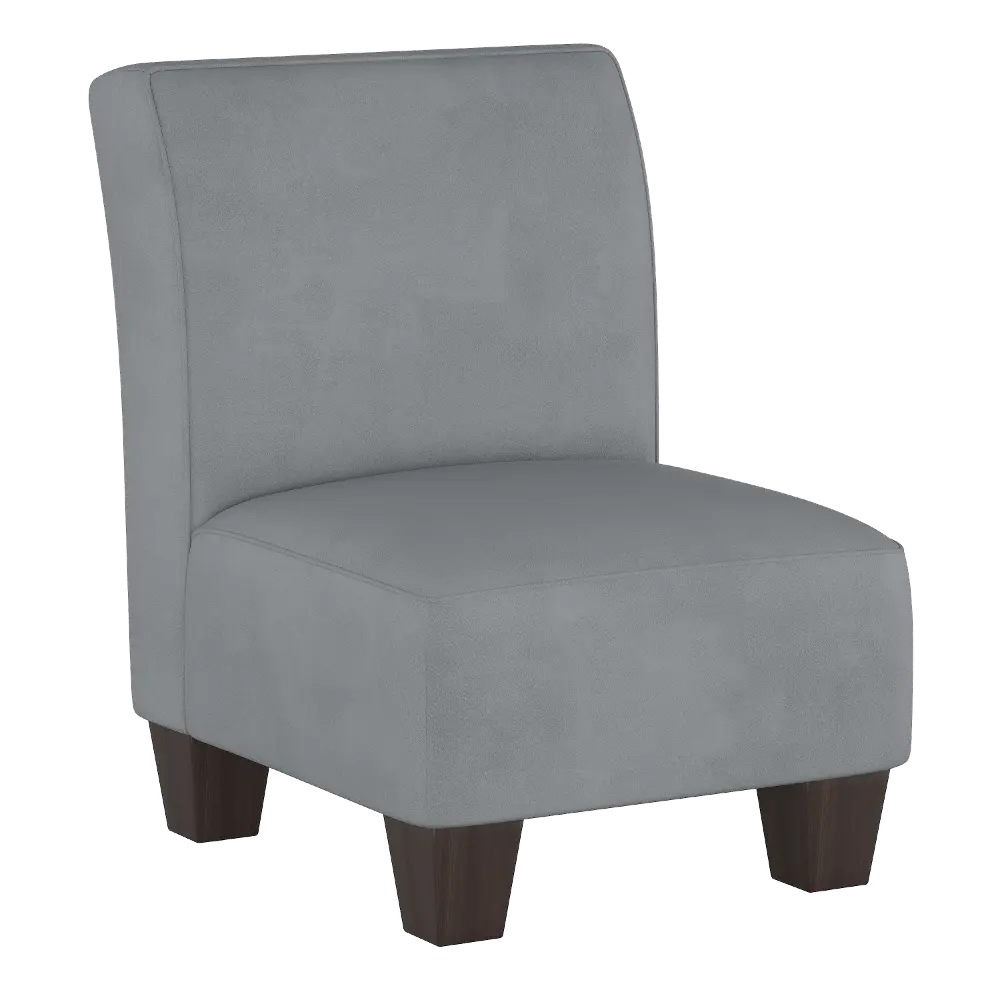 5705KVLVSTLGR Velvet Steel Gray Kid's Slipper Chair-1