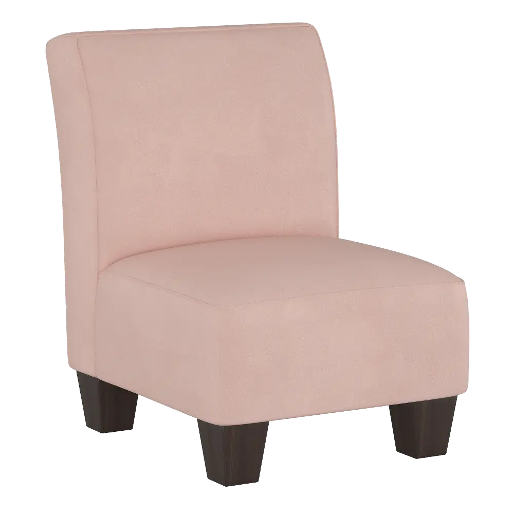 5705KVLVTBLSH Velvet Blush Pink Kid's Slipper Chair-1