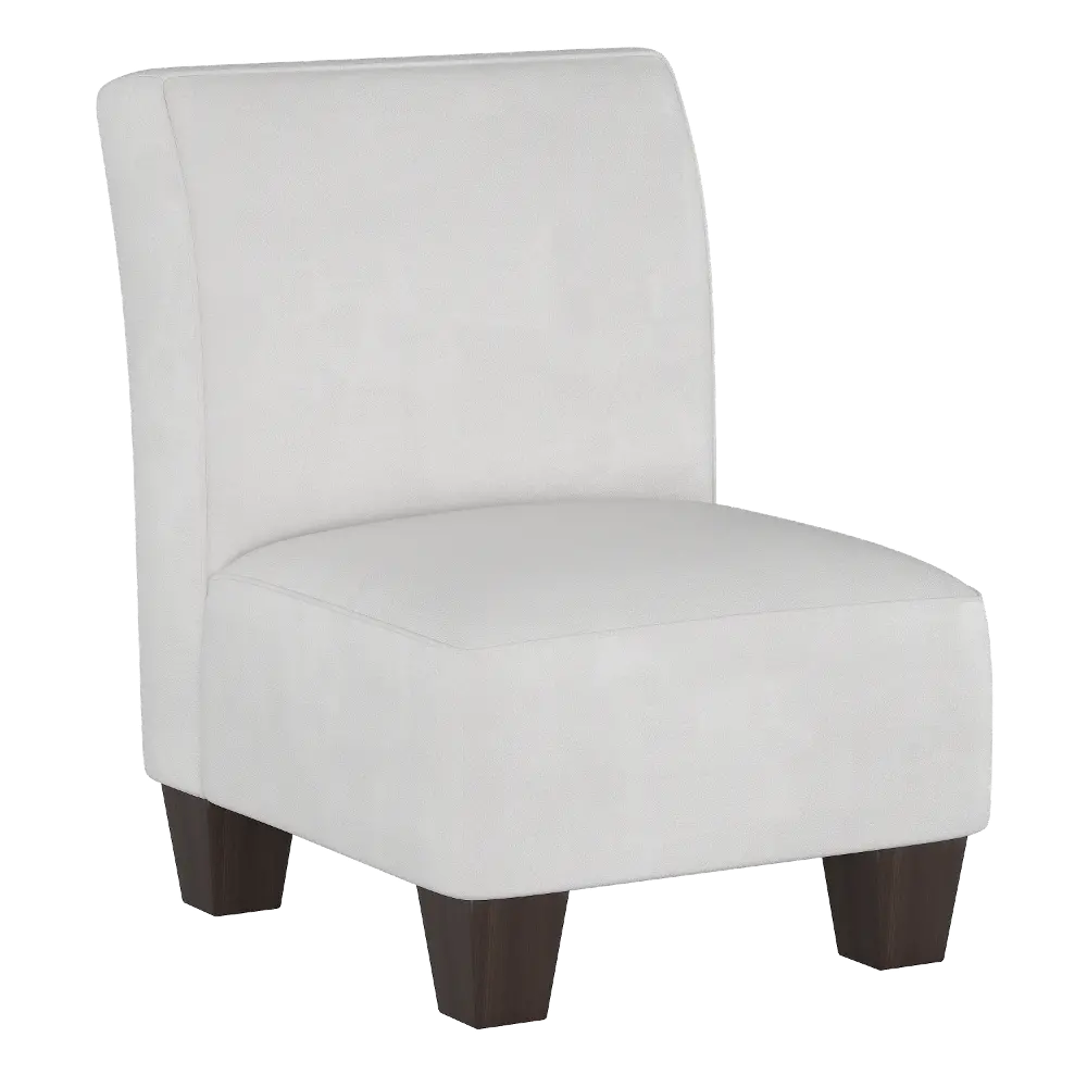 5705KVLVWHT Velvet White Kid's Slipper Chair-1