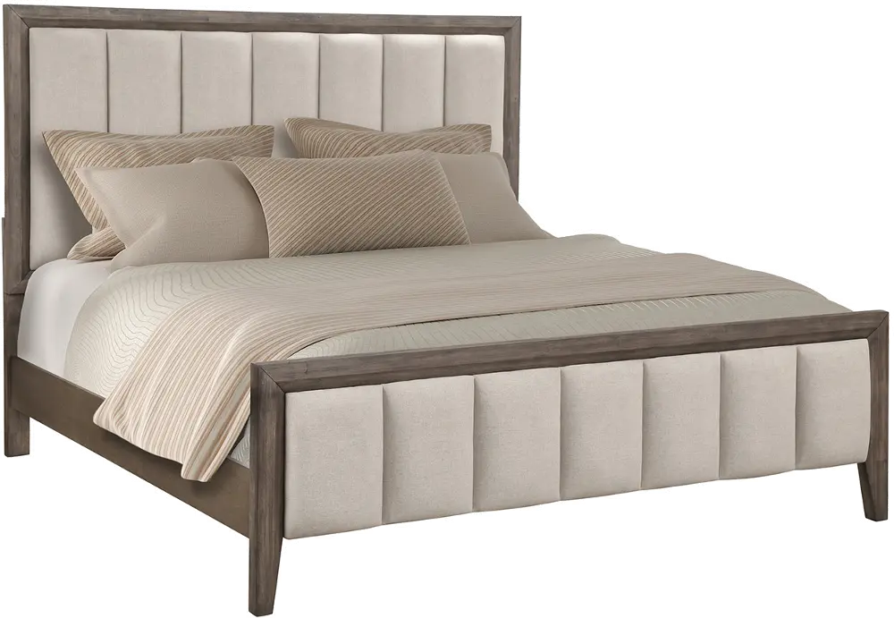 Avana Greige Queen Upholstered Bed-1