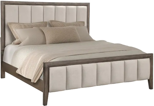Contemporary Greige 4 Piece Queen Bedroom Set Avana Rc Willey Queen Bedroom Set Avana, Contemporary King Size Bed Sets