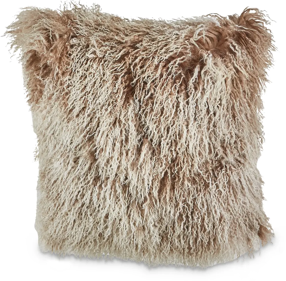 18 Inch Light Brown Blond Tipped Throw Pillow - Lucas-1