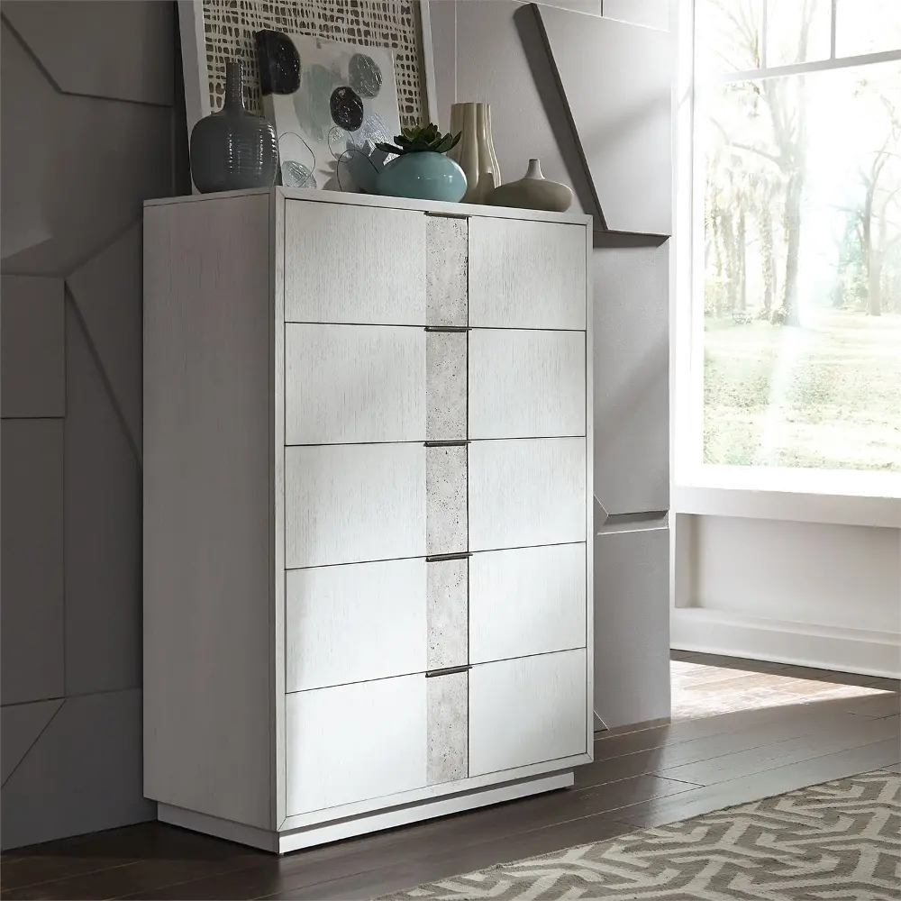 Mirage White Chest of Drawers-1