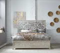 Belmar Taupe and Silver Champagne King Bed