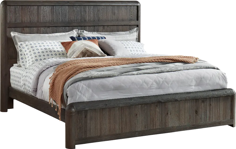 Modern Java Brown Queen Bed - Oakley-1