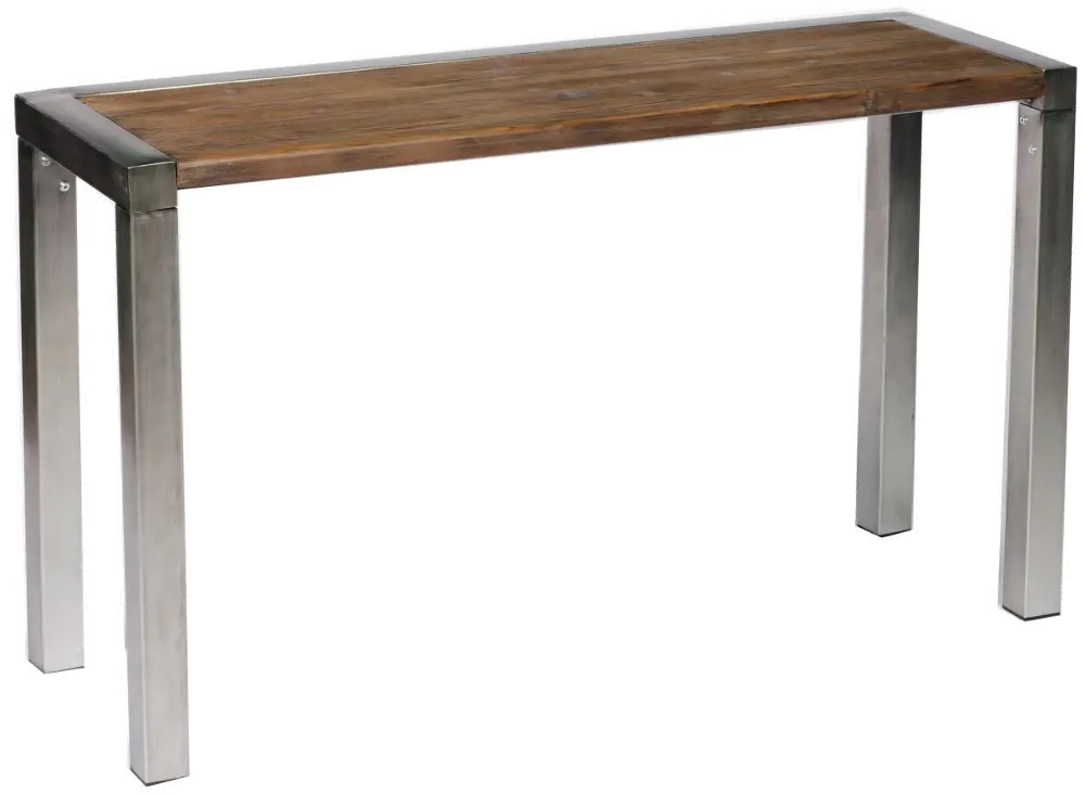Industrial Sofa Table with Metal Base - Barrington-1
